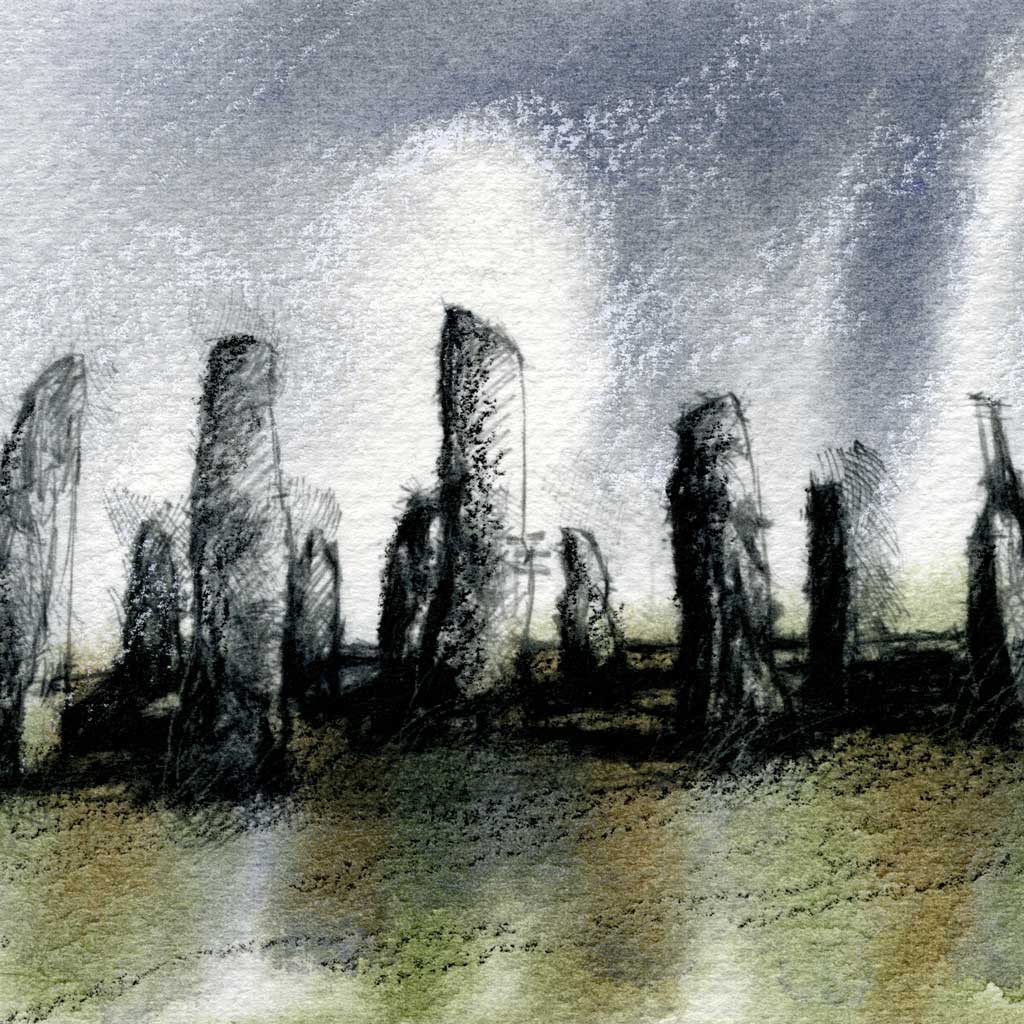 Calanais Standing Stones - Colour Sketch