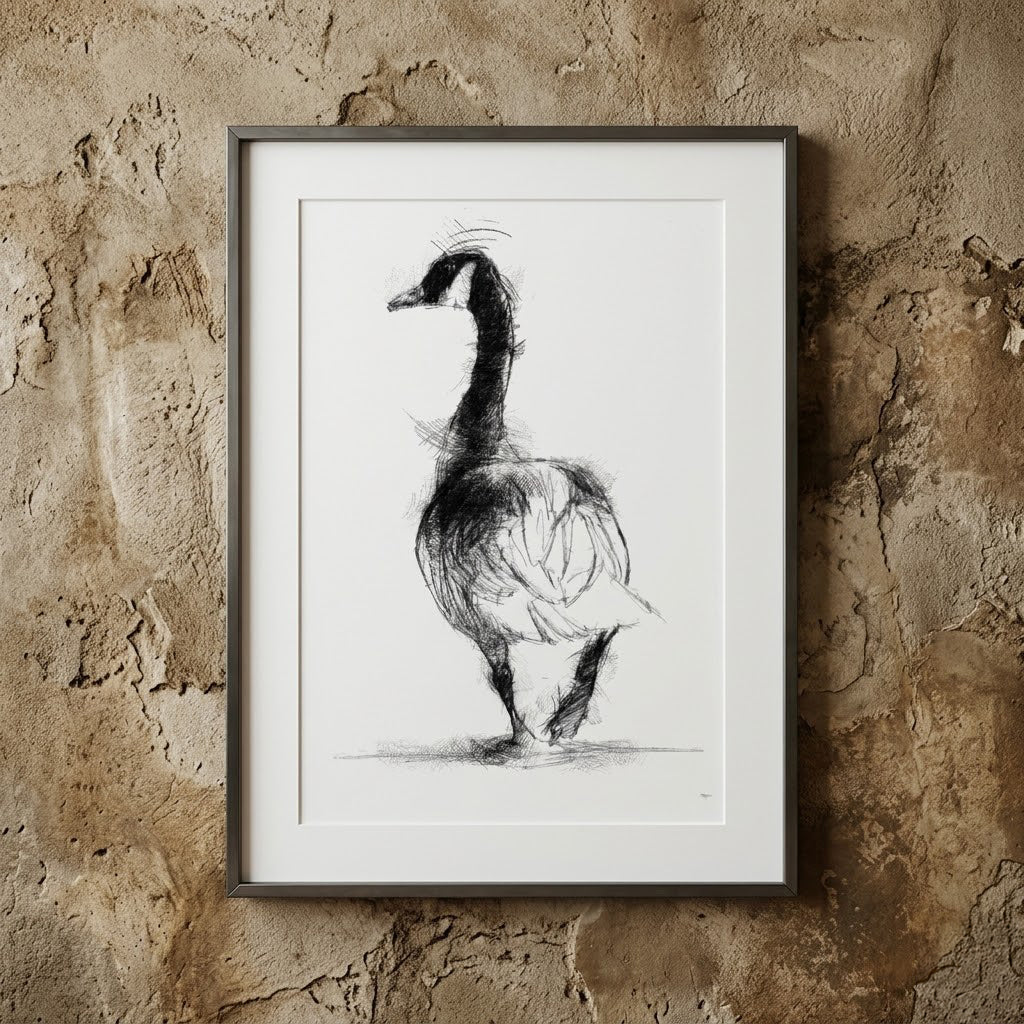 Canada goose - BW Sketch