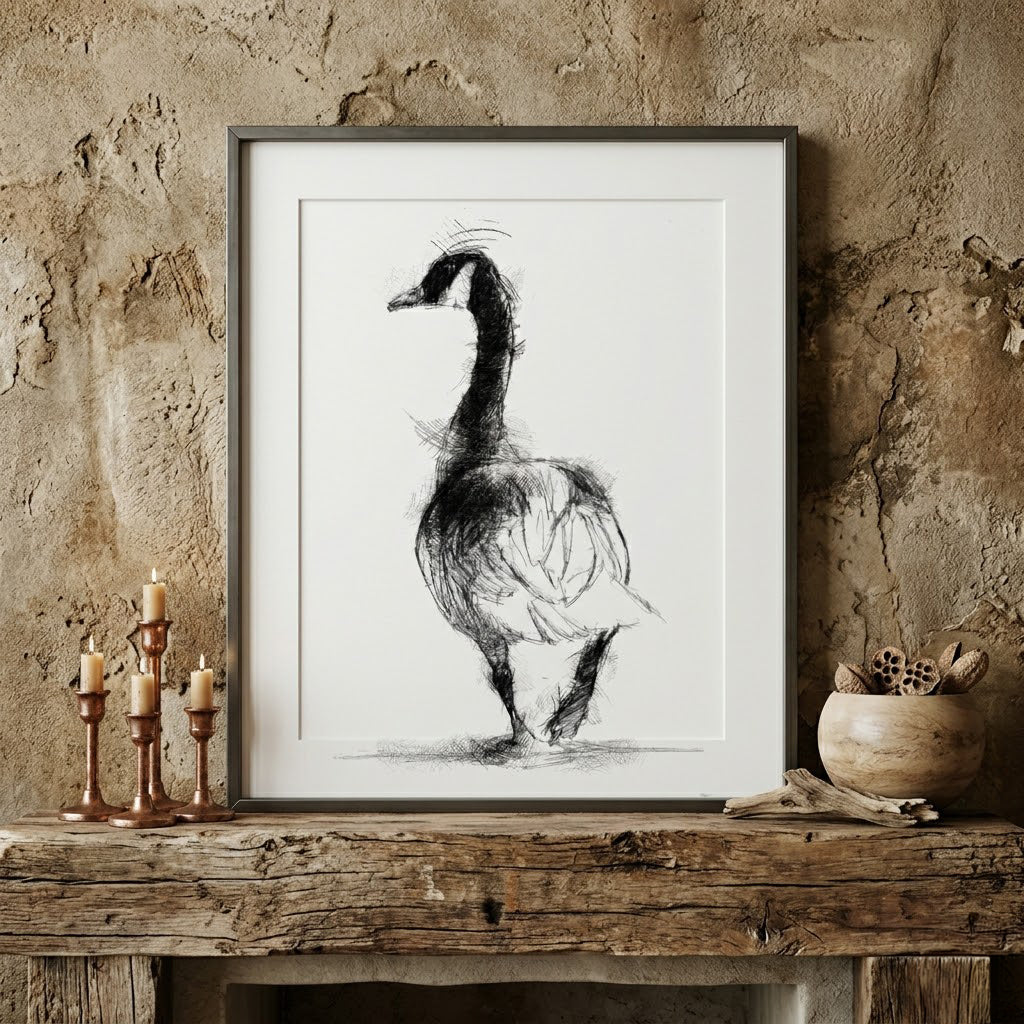 Canada goose - BW Sketch