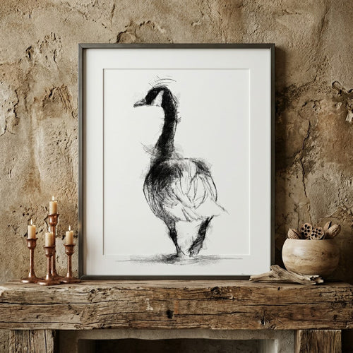 Canada goose - BW Sketch