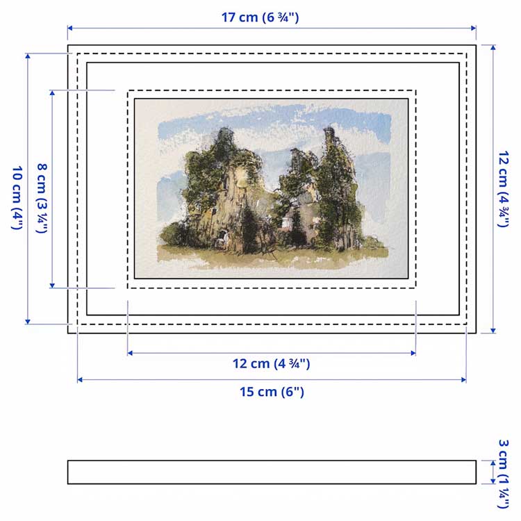 castle ruin original mini sketch