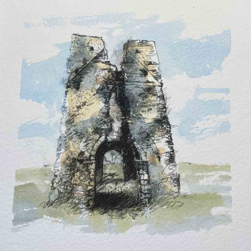 Bawsey church ruin mini sketch
