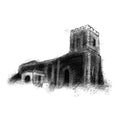 Church ruins - BW Sketch