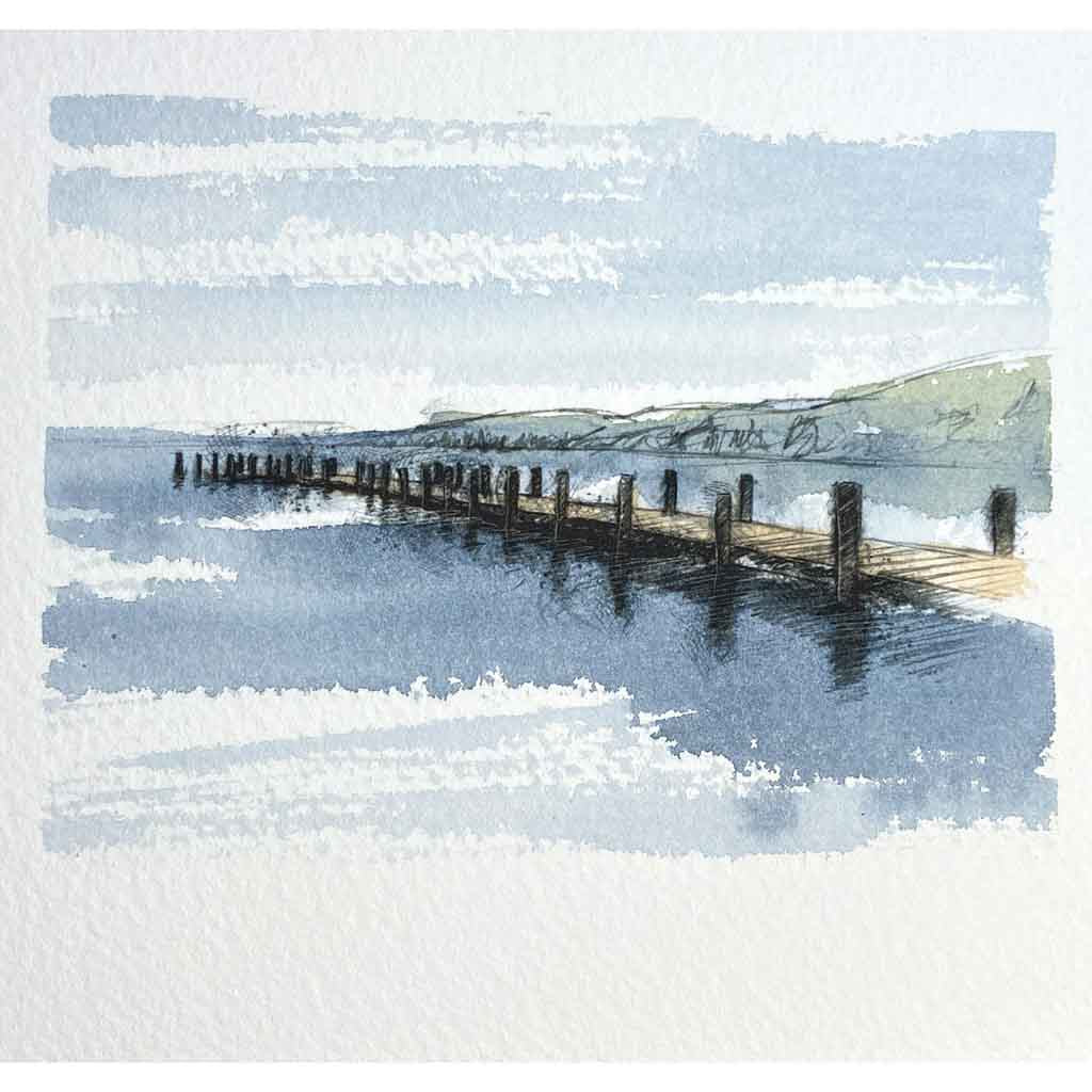 Conistone water original mini sketch
