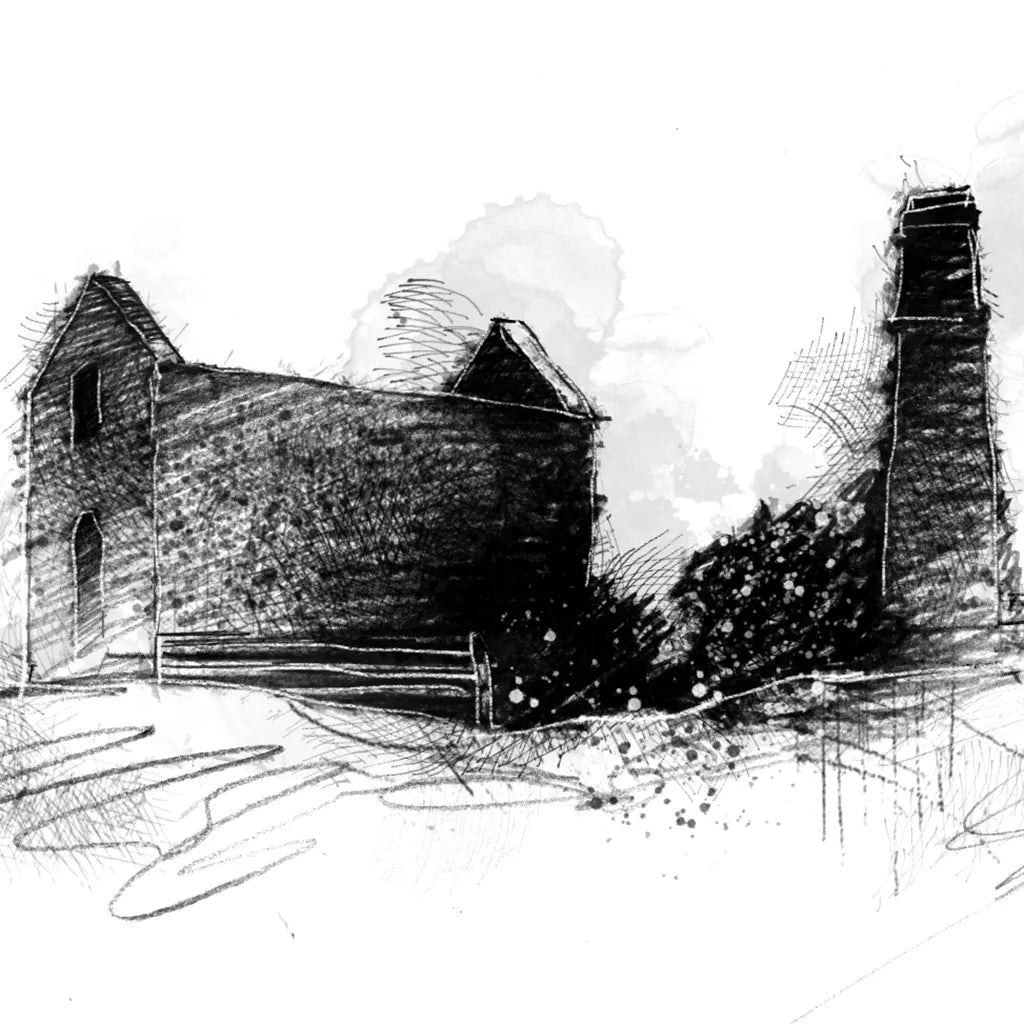 Cononley lead mine - BW Sketch