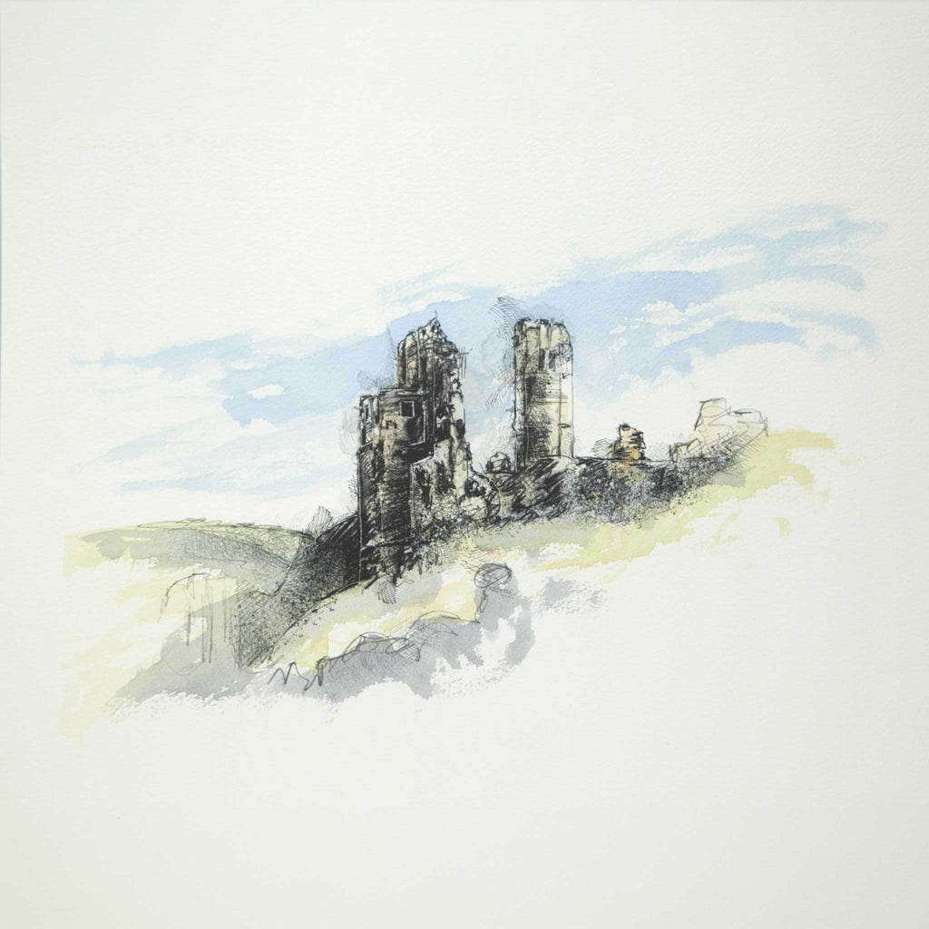 Corfe castle - Colour Sketch