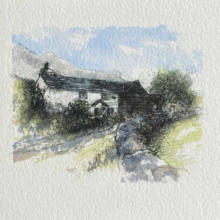 Cumbrian cottage mini sketch