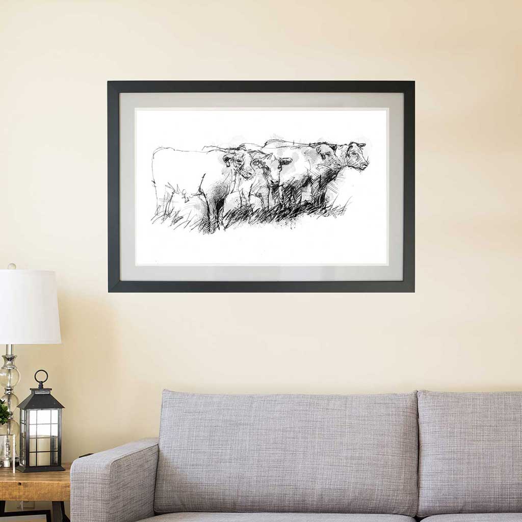 Cows in a row