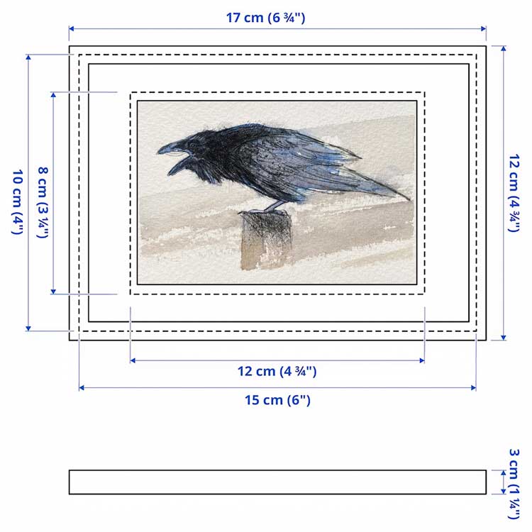Carrion crow original mini sketch