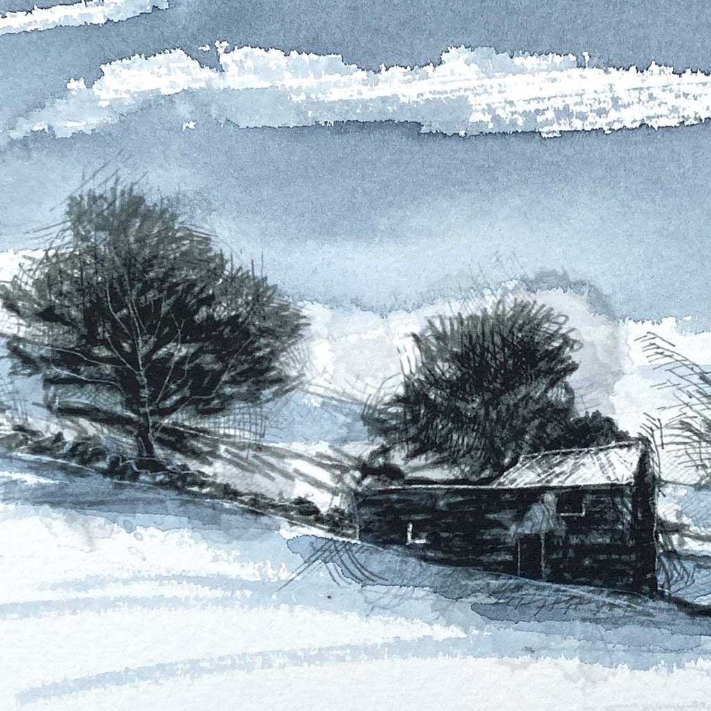 Dales snow original one-off sketch