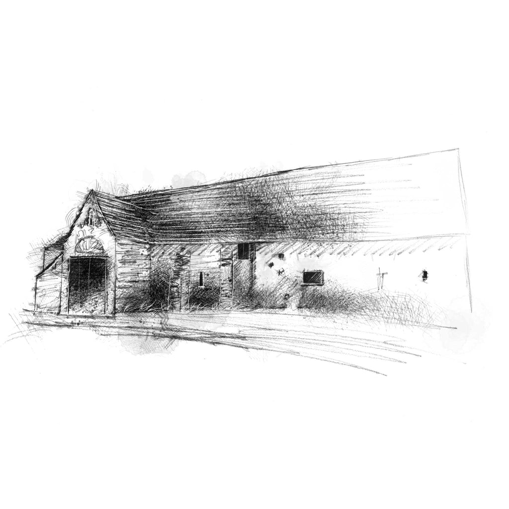 Doughton Manor Barn - BW Sketch