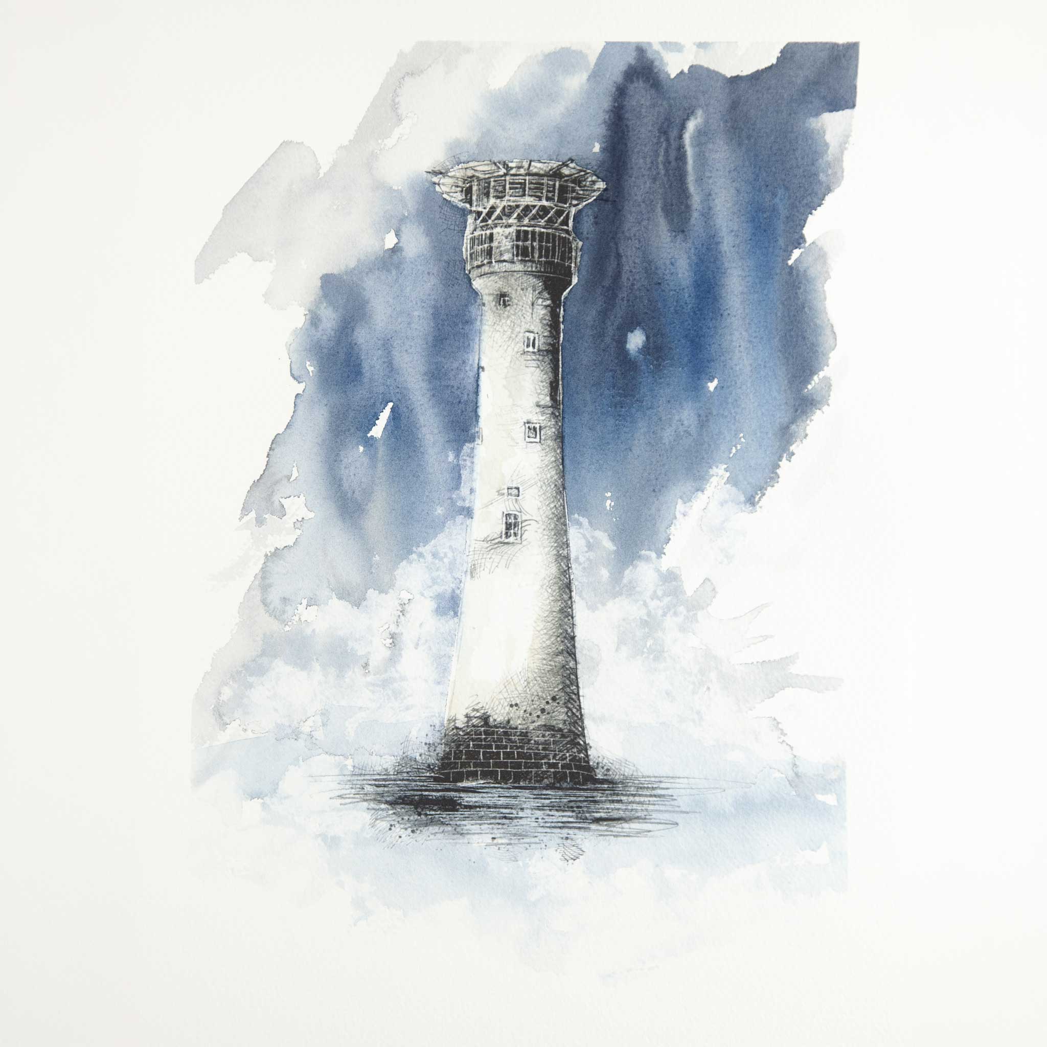 Eddystone lighthouse - Colour Sketch