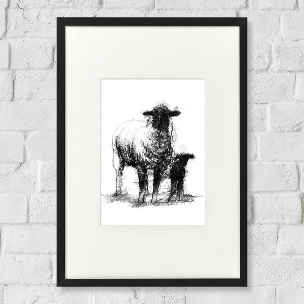 Ewe and lamb