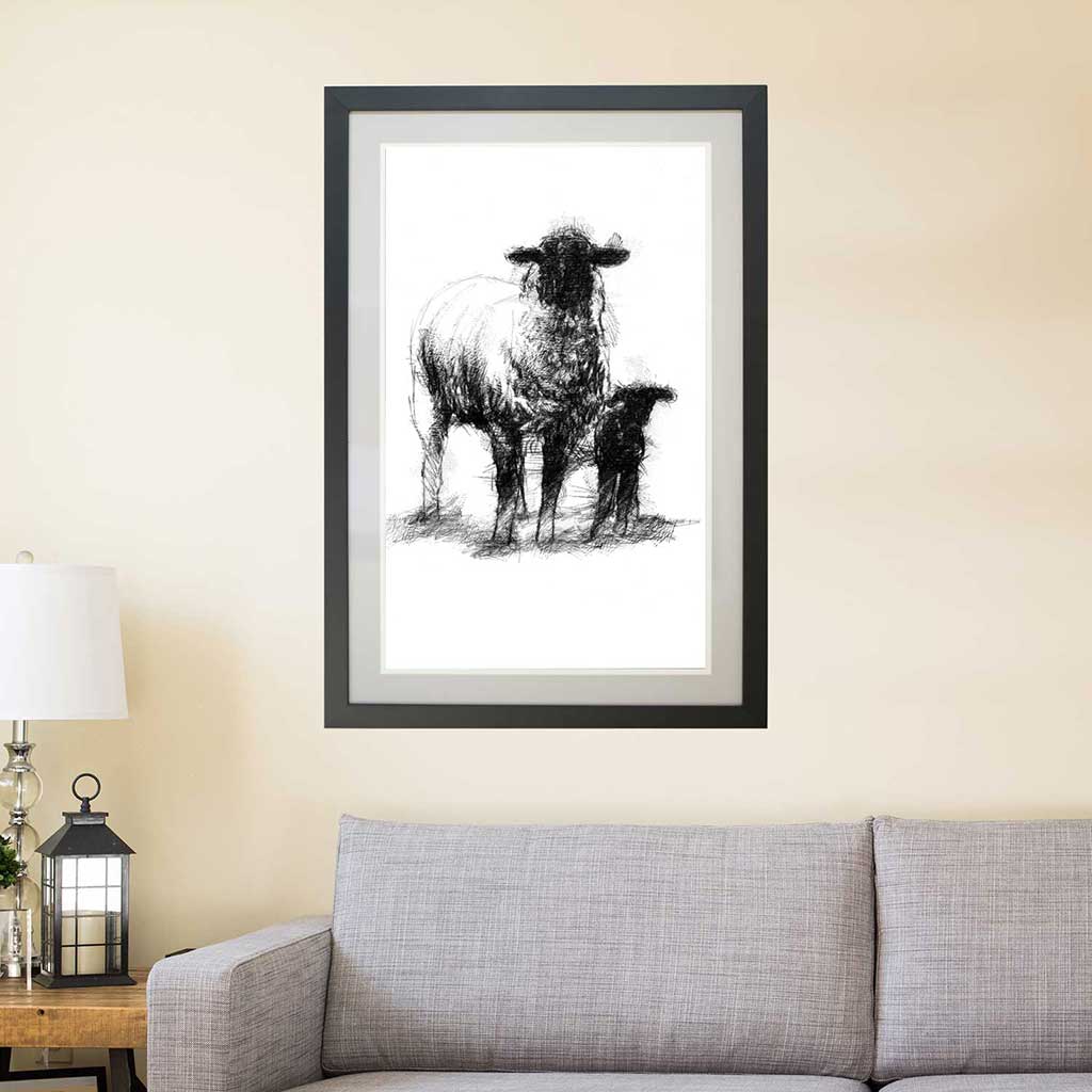 Ewe and lamb