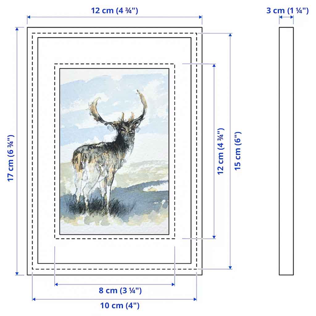 Fallow stag original mini sketch