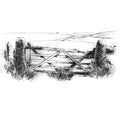 Old farm gate sketch