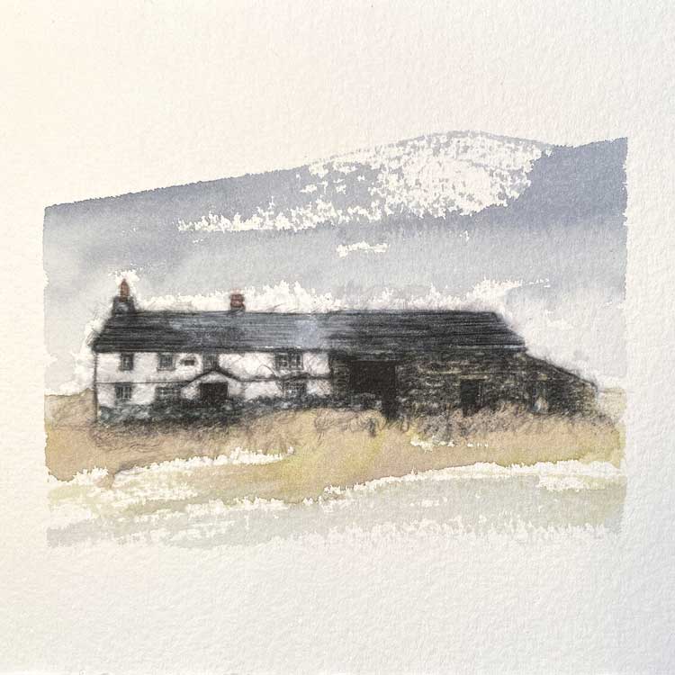 Dales farmhouse original mini sketch
