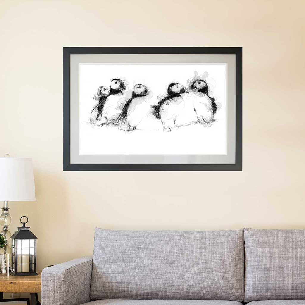 Five puffins