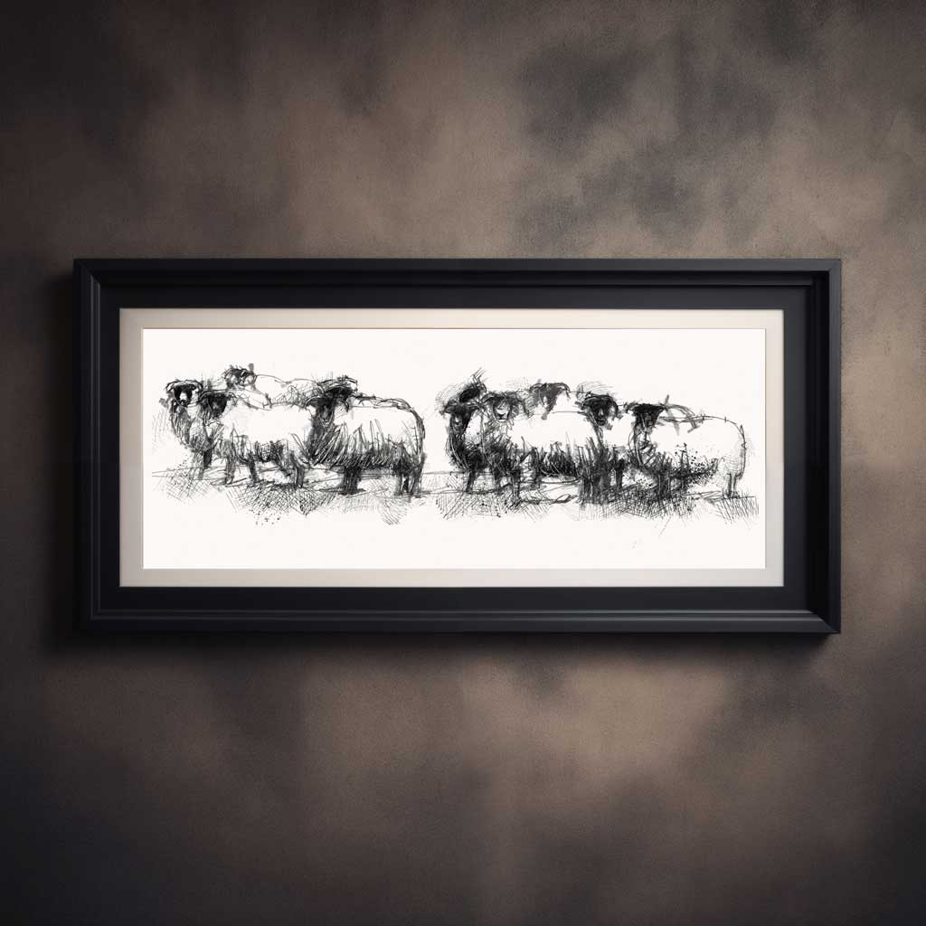 Black face sheep wide format