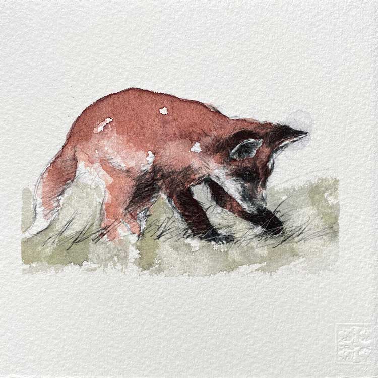 Fox cub original mini sketch