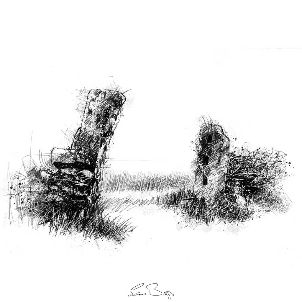 Stone gateposts