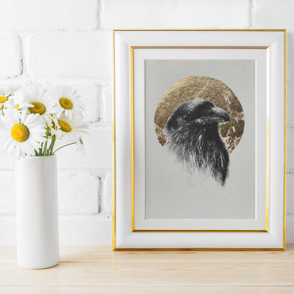 Raven gold leaf