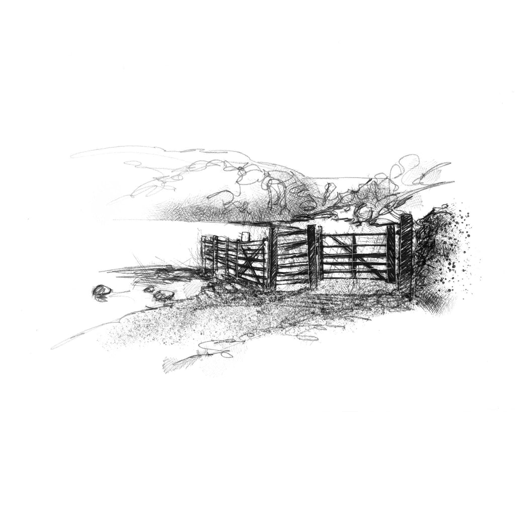 Gate on Grasmere lake sketch