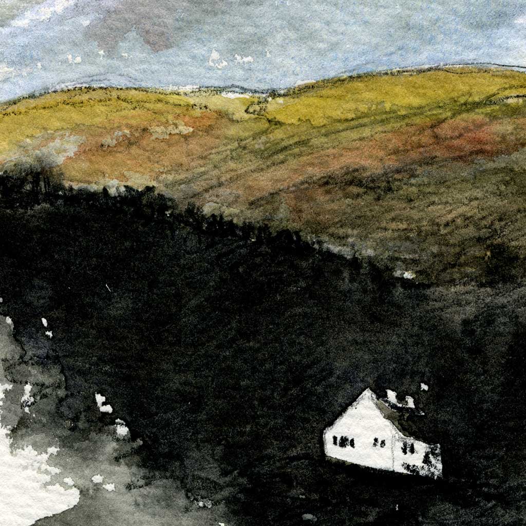 Grasmere house in shadow - Colour Sketch | small one off