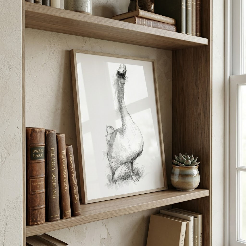 Greylag goose - BW Sketch