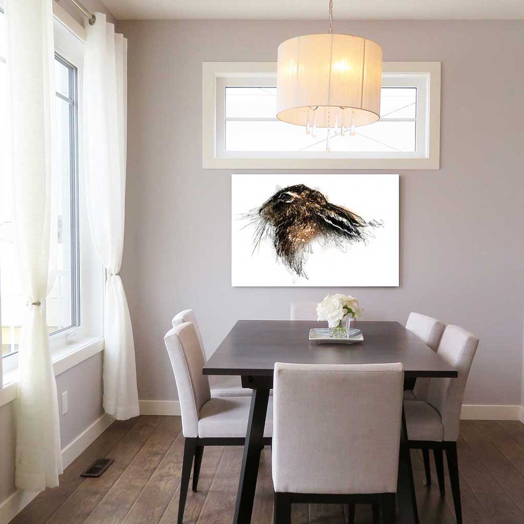 Brown hare settled