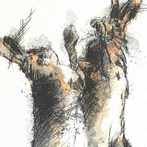Boxing hares original sketch