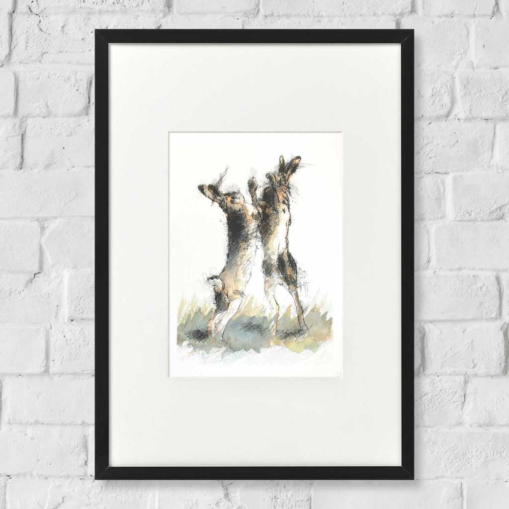 Boxing hares original sketch