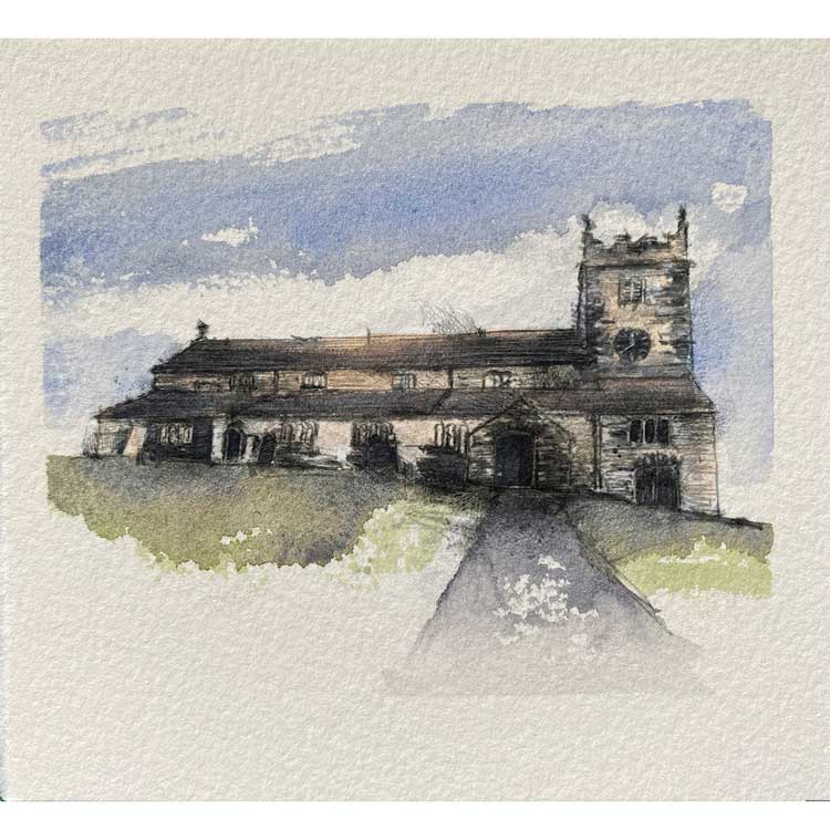 Hawkshead church mini sketch