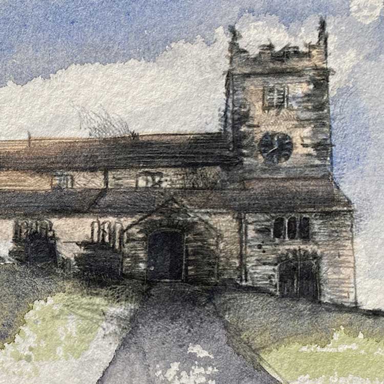 Hawkshead church mini sketch