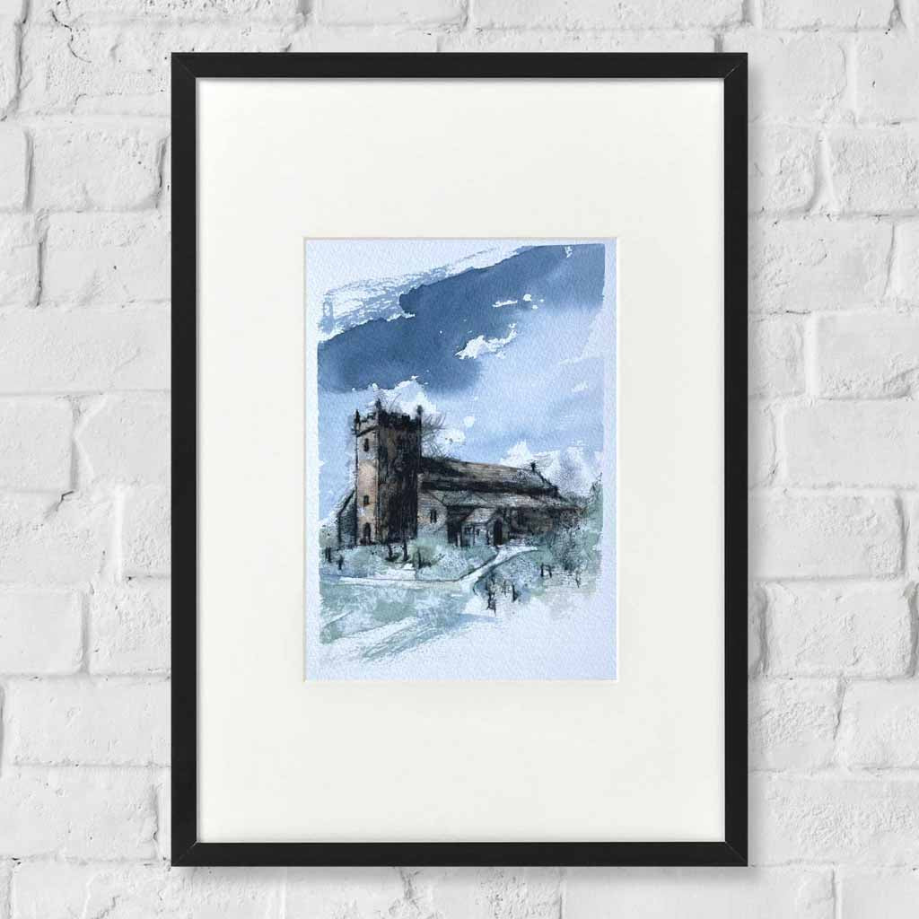 Hawkshead church original sketch
