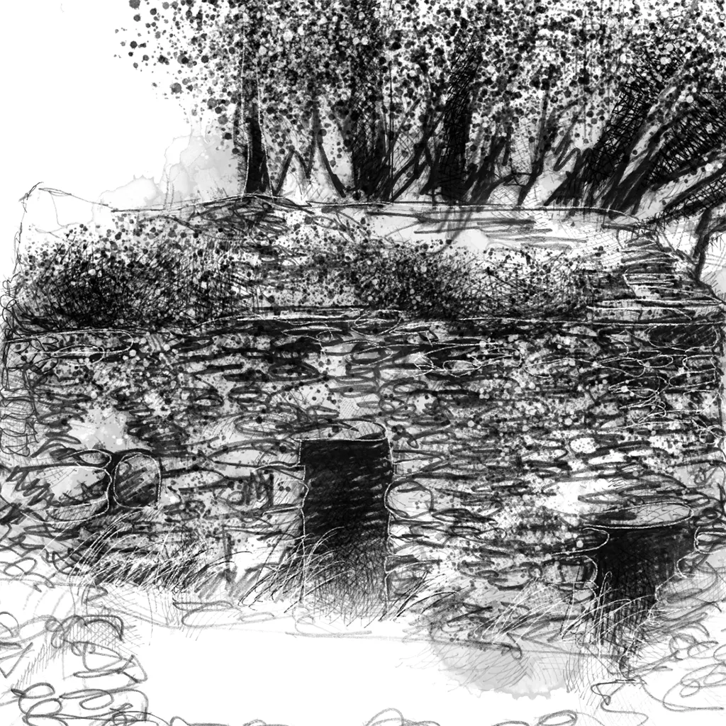 Hayswater barn - BW Sketch