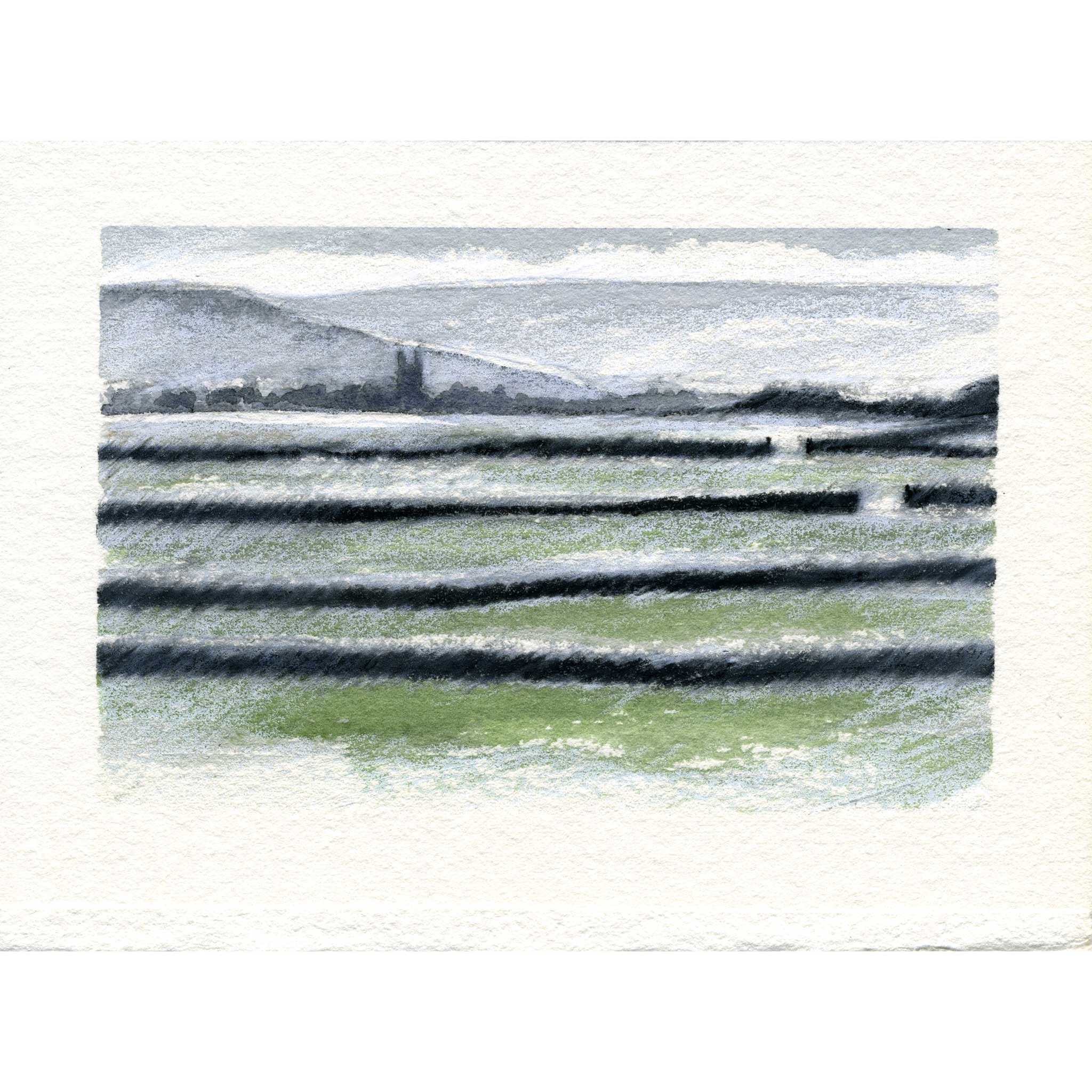 Heptonstall fields - Colour Sketch | small one off