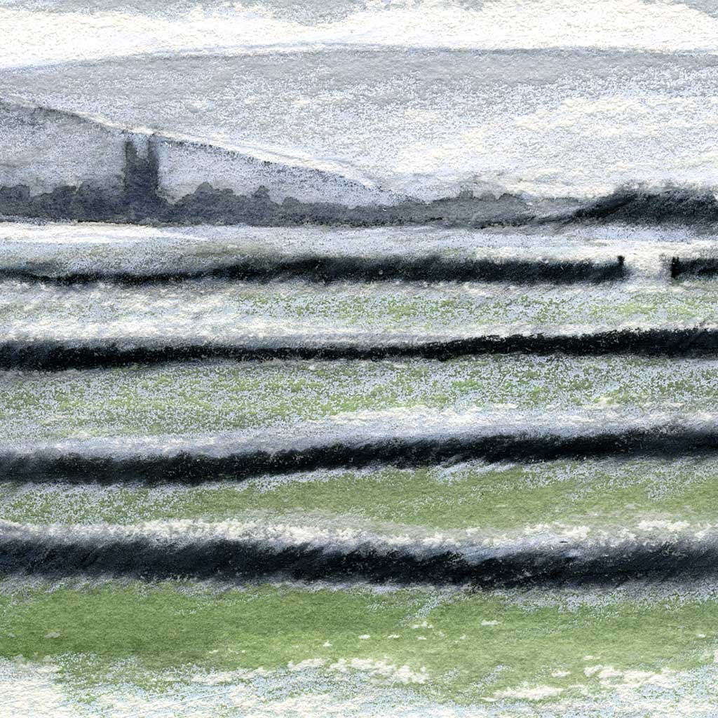 Heptonstall fields - Colour Sketch | small one off