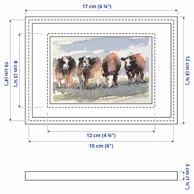 Hereford cows original mini sketch