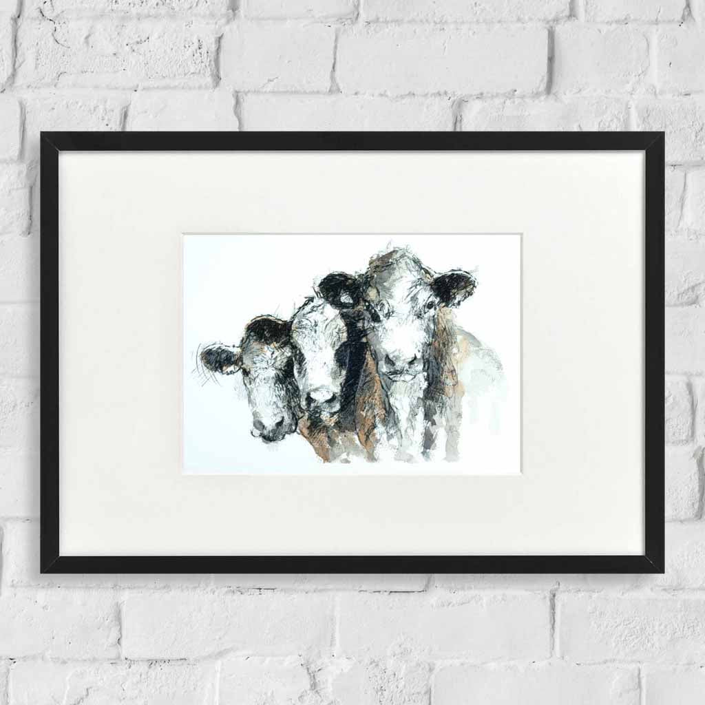 Hereford cows watercolour