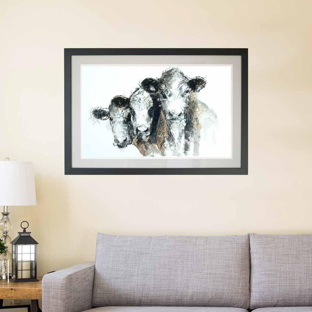 Hereford cows watercolour
