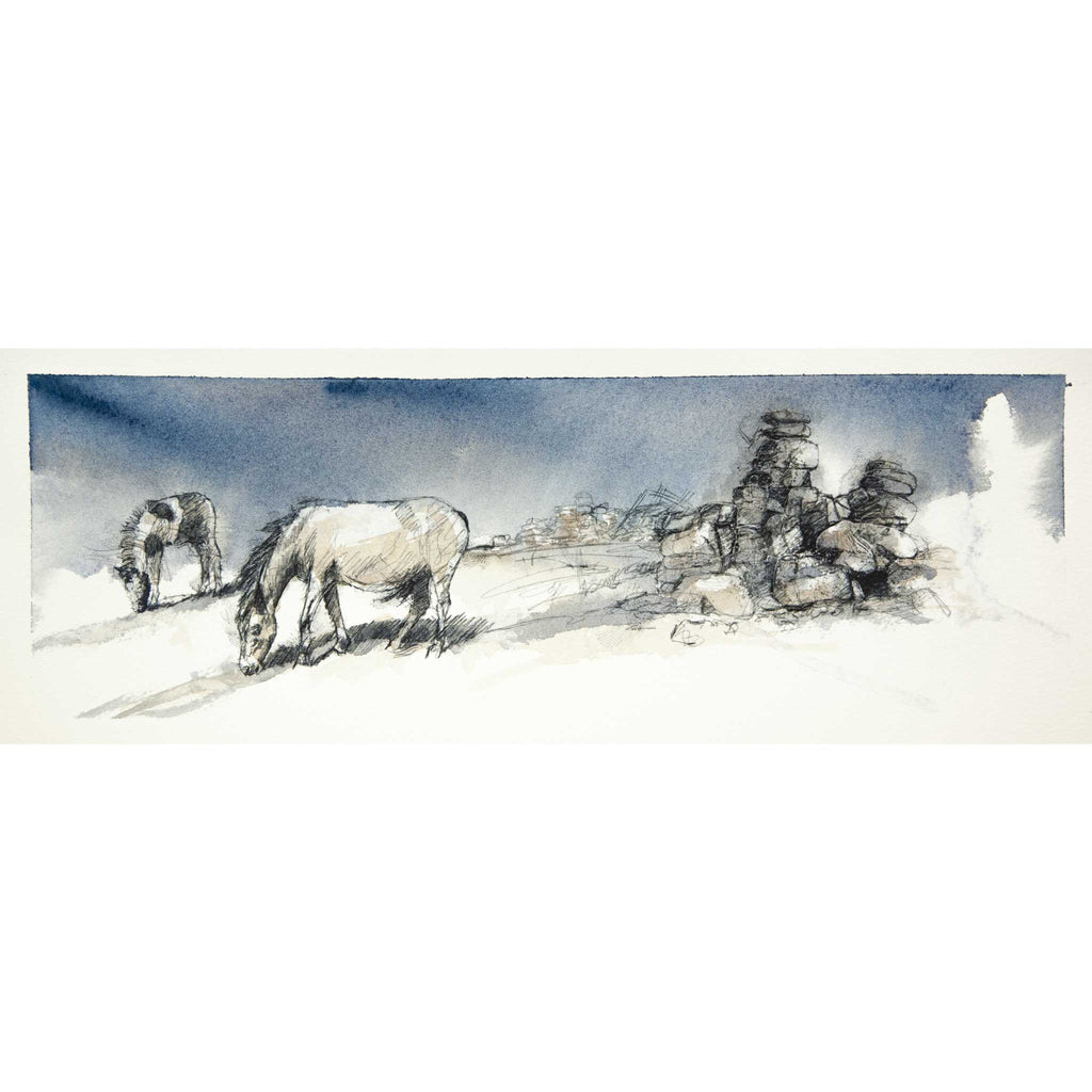 Dartmoor ponies - Colour Sketch | Original