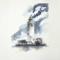 Hurst lighthouse - Colour Sketch