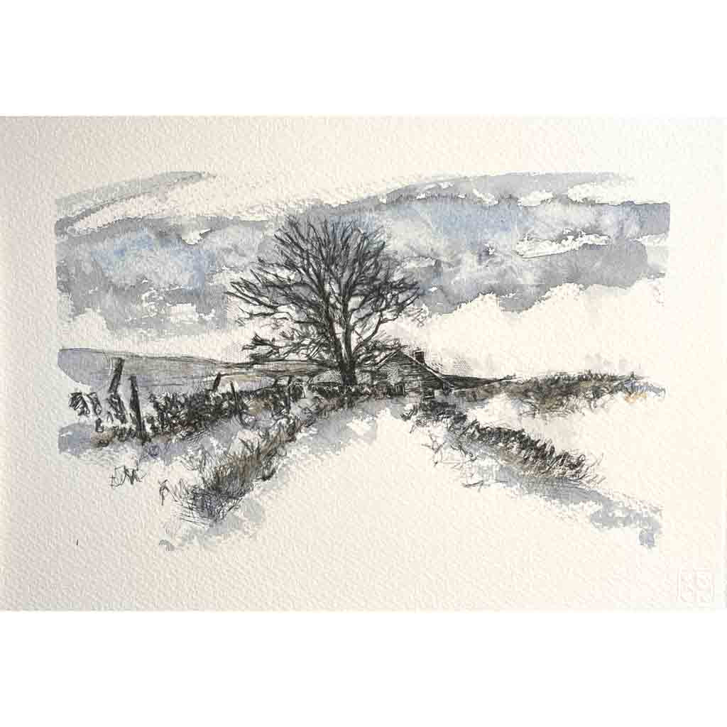 Snowy lane Yorkshire