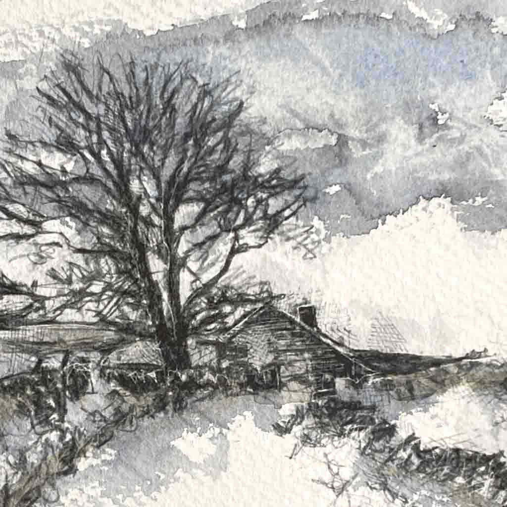 Snowy lane Yorkshire