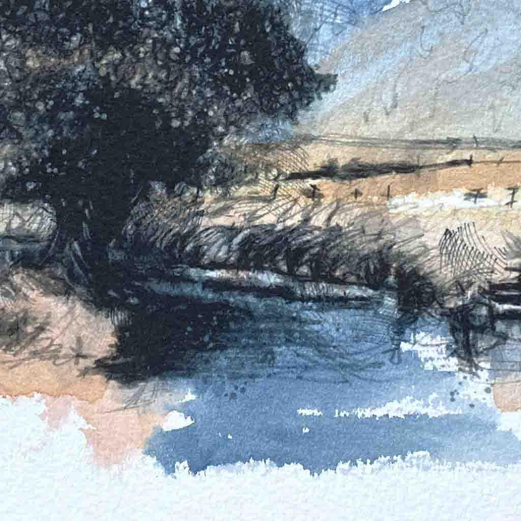 Cumbrian river original sketch