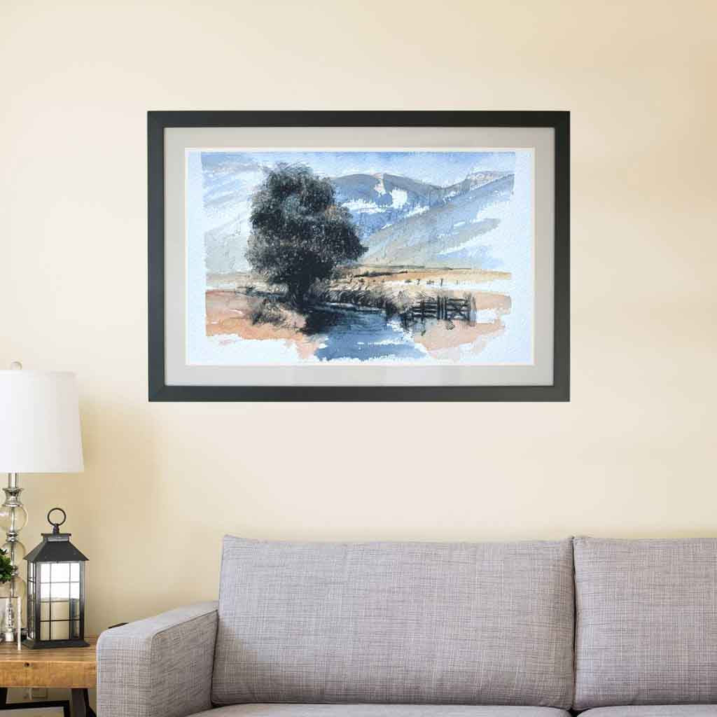 Cumbrian river original sketch