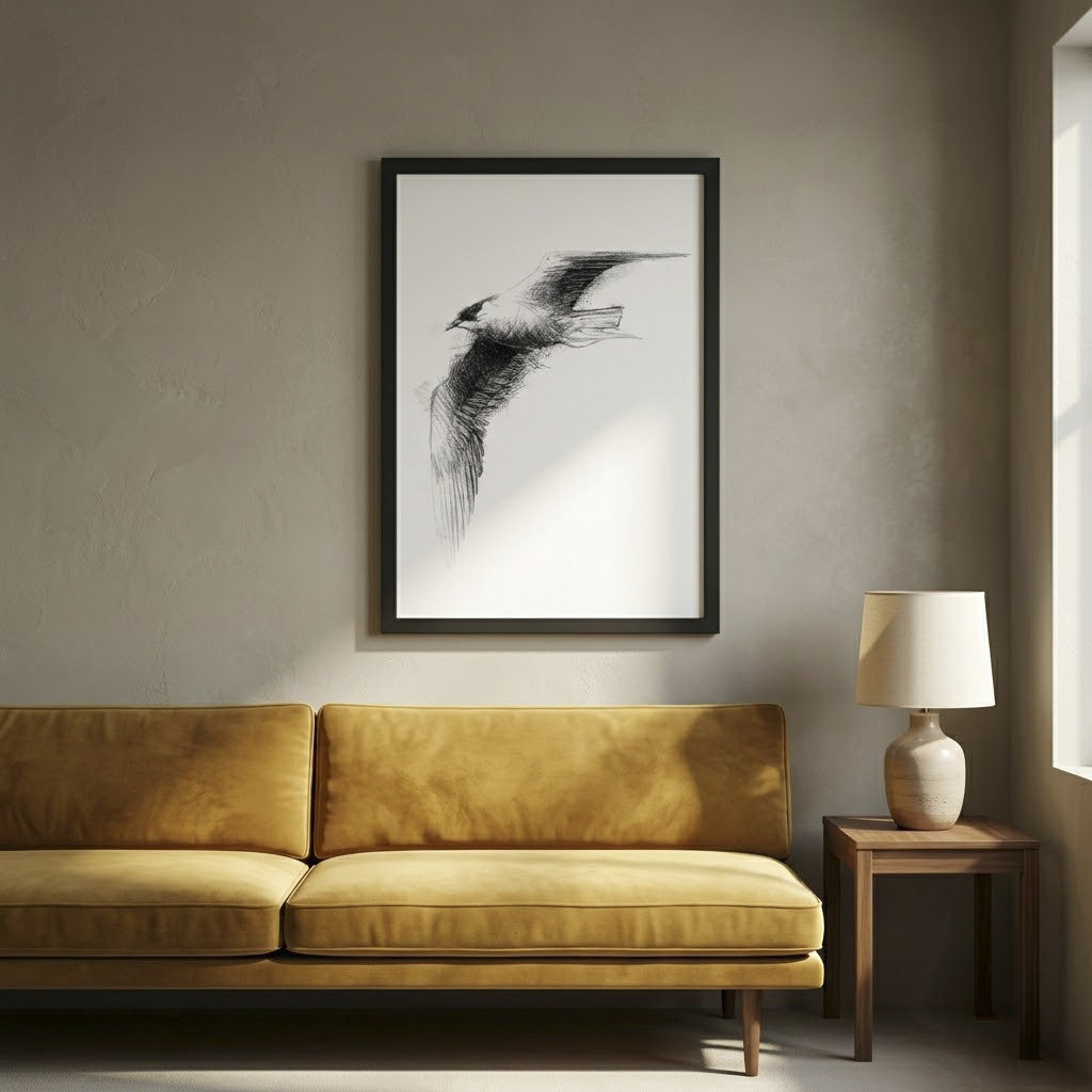 Arctic skua - BW Sketch