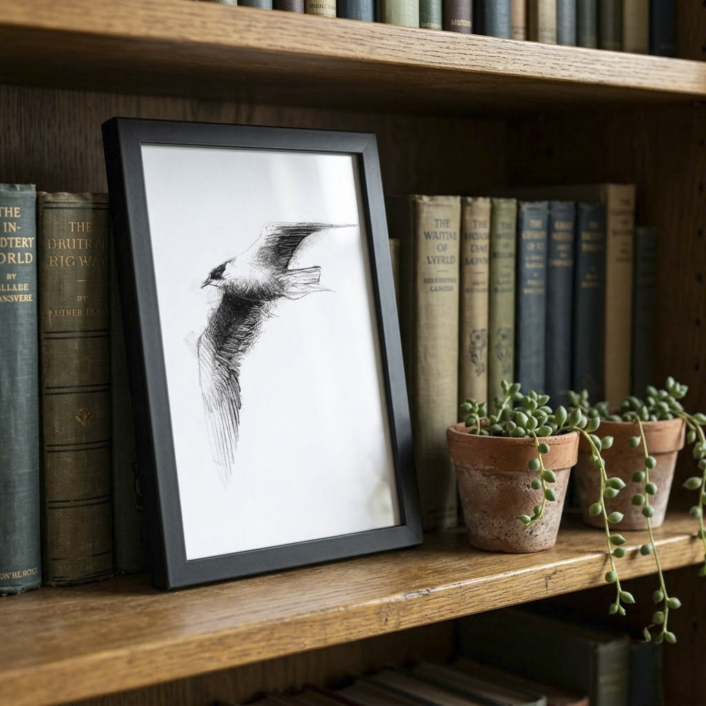 Arctic skua - BW Sketch