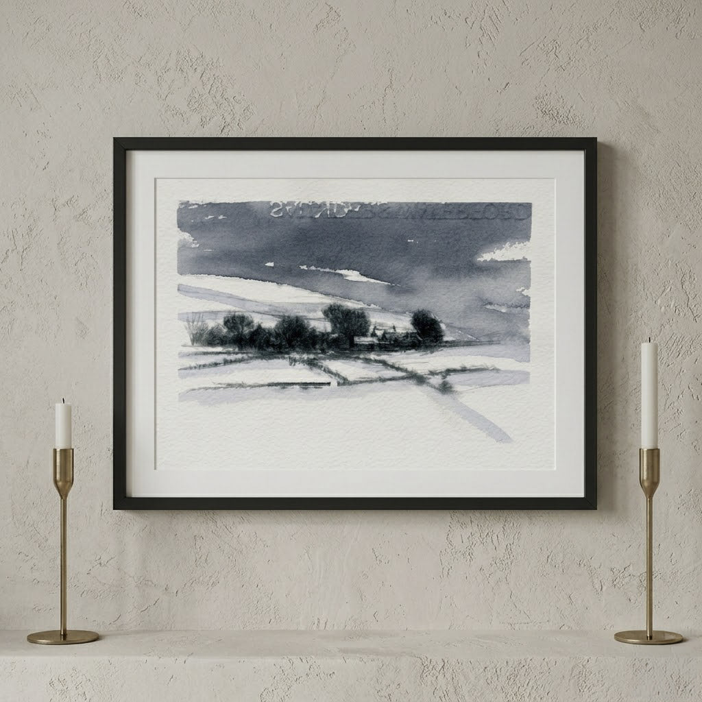 Snowy farm - Colour Sketch